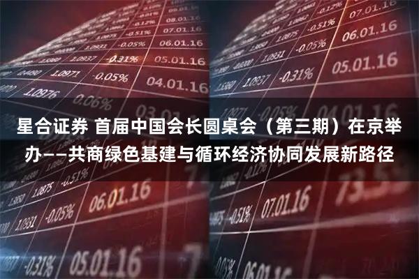 星合证券 首届中国会长圆桌会（第三期）在京举办——共商绿色基建与循环经济协同发展新路径