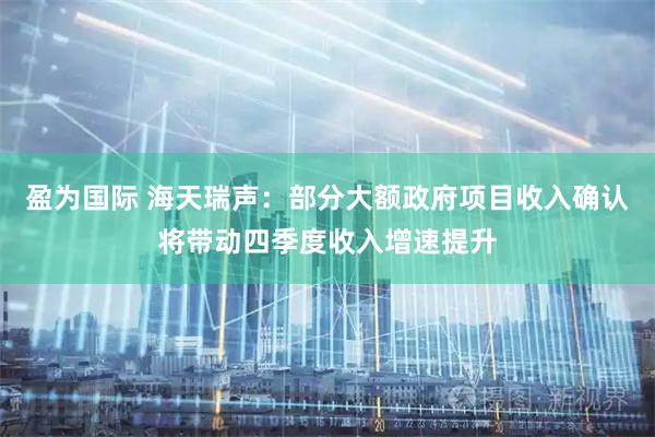 盈为国际 海天瑞声：部分大额政府项目收入确认将带动四季度收入增速提升